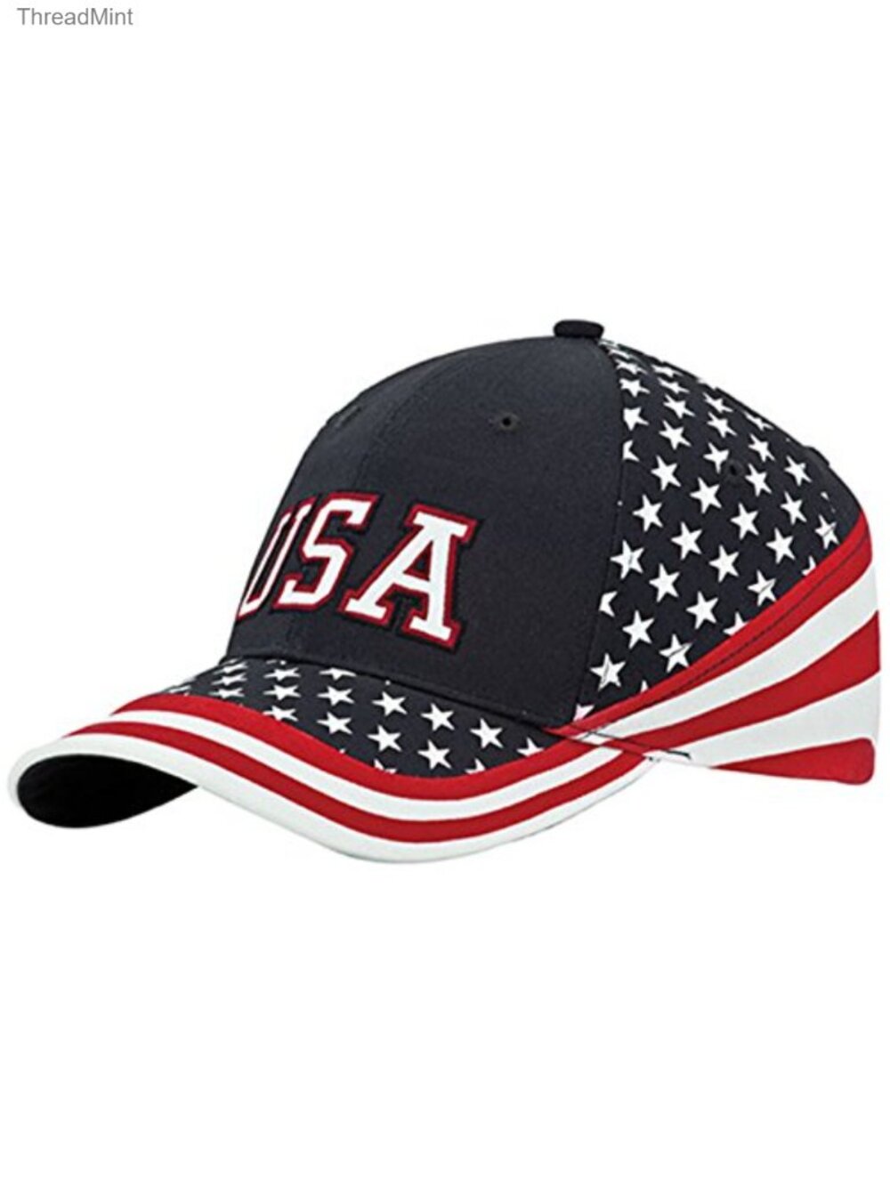 Washed Cotton Twill Stars & Stripes USA Ball Cap Hat
